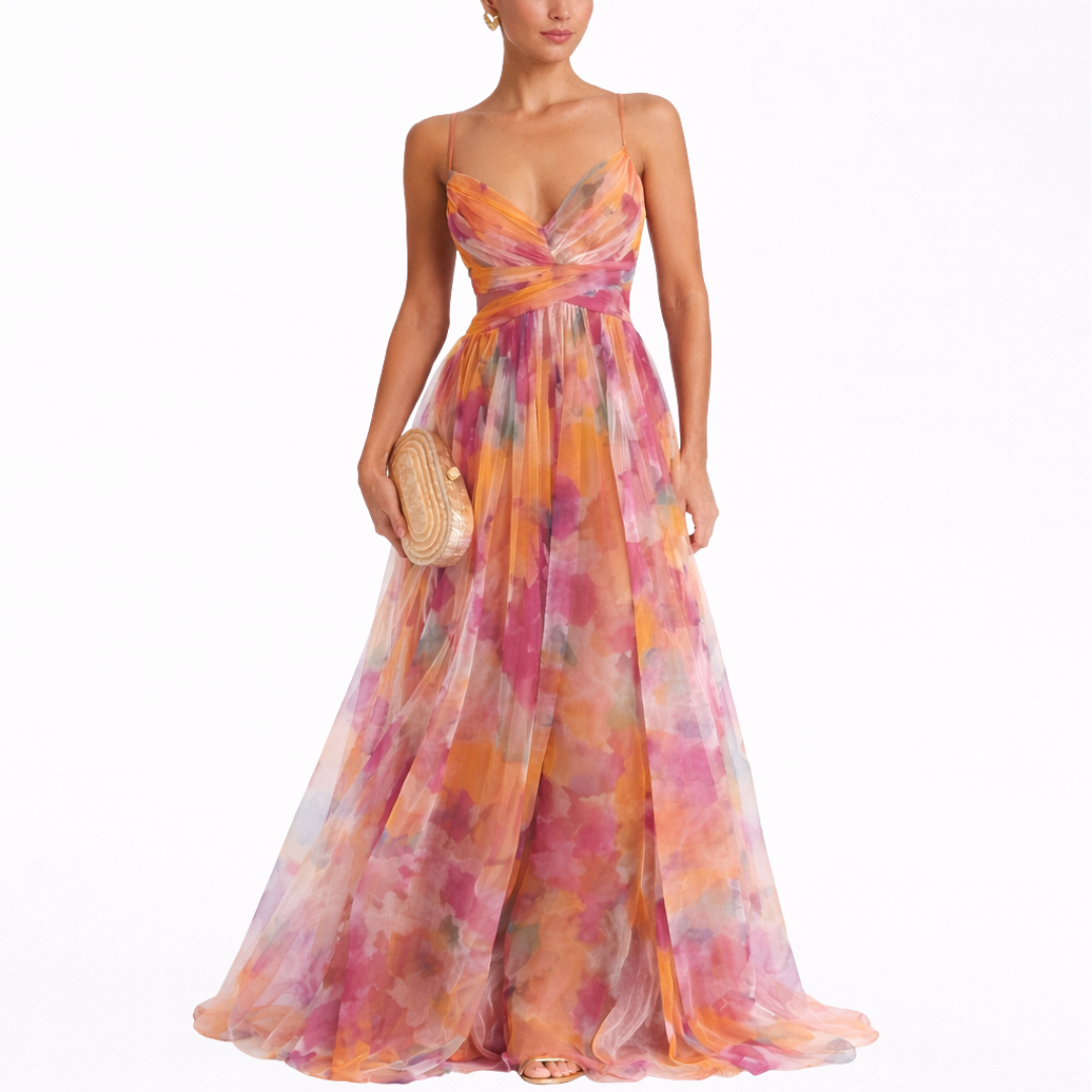 Vestido Giselle | Maxi Floral Elegante y Ultrafluido