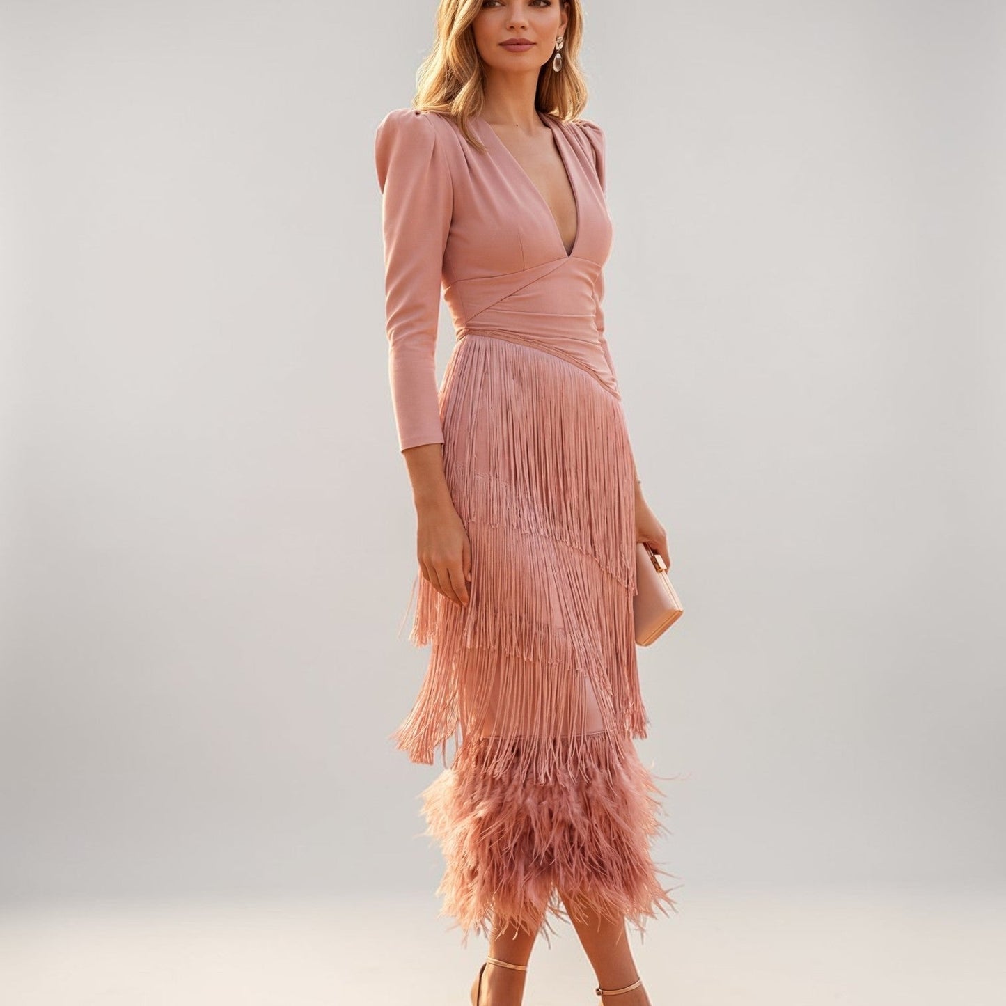 Vestido Sofía | Con Flecos Elegantes que Estilizan